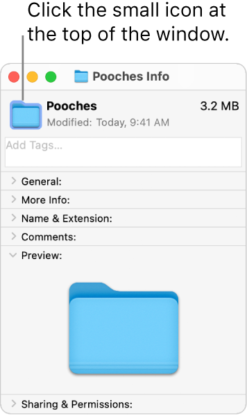 The Info window for the other folder, showing the generic icon selected.