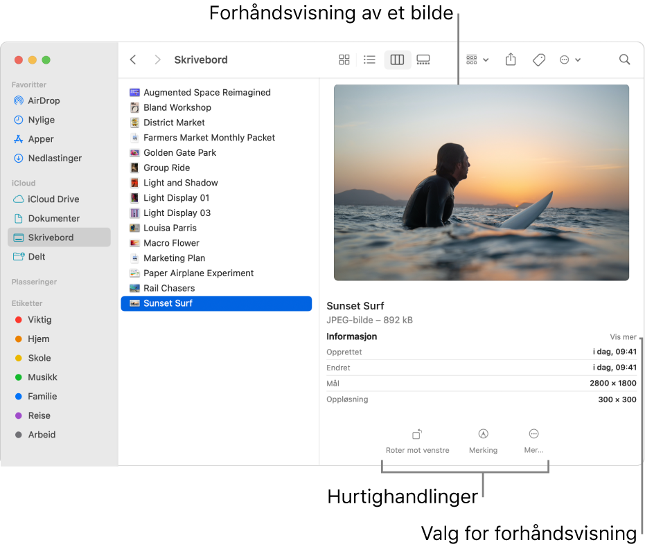 Bruk Forh ndsvisningspanelet I Finder P Mac Apple kundest tte NO 