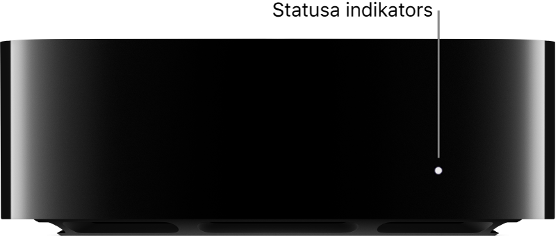 Apple TV ierīce ar remarku pie statusa indikatora