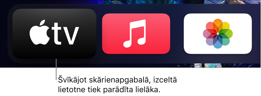 Atlasītā lietotne sākuma ekrānā