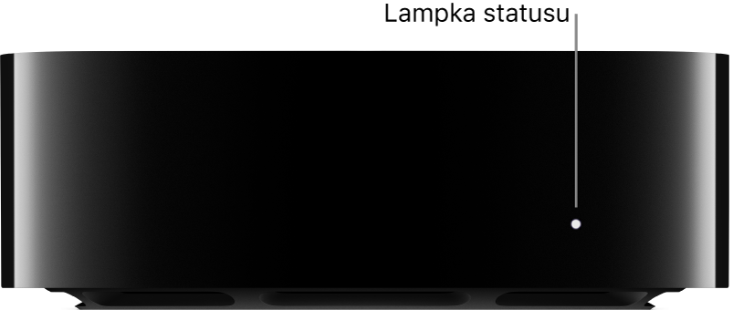 Apple TV ze wskazaną lampką statusu
