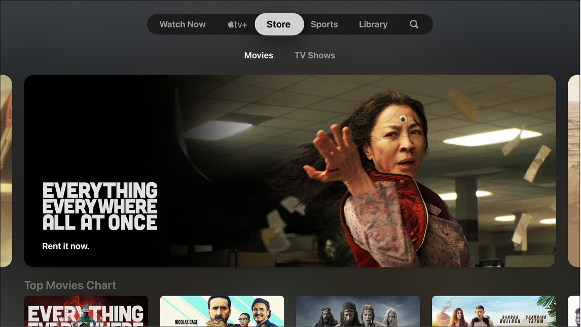 Screen showing Store