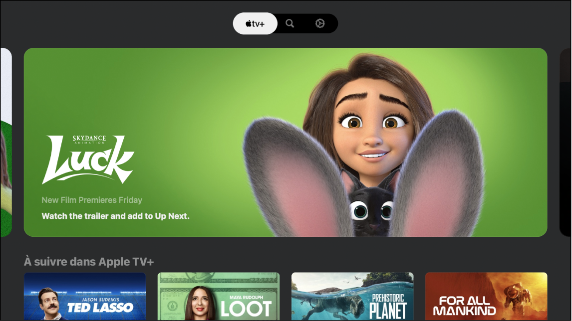 Écran montrant l’app Apple TV+