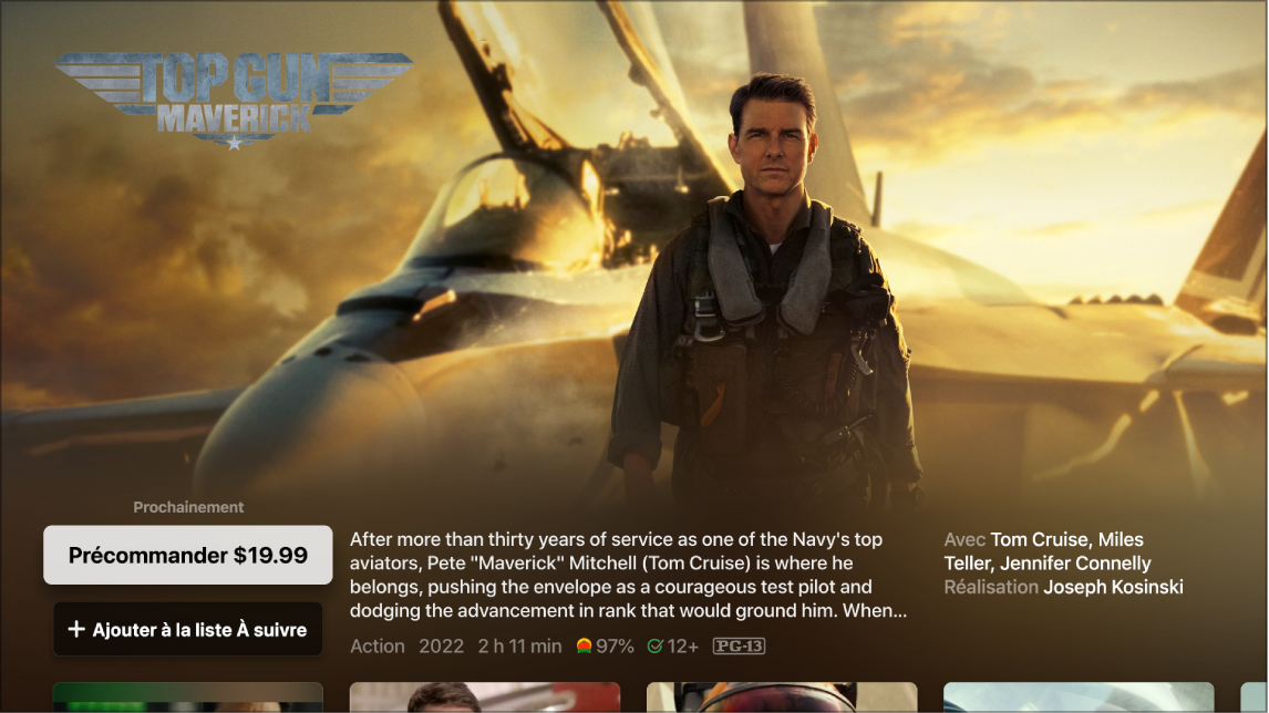 Écran d’information sur un film