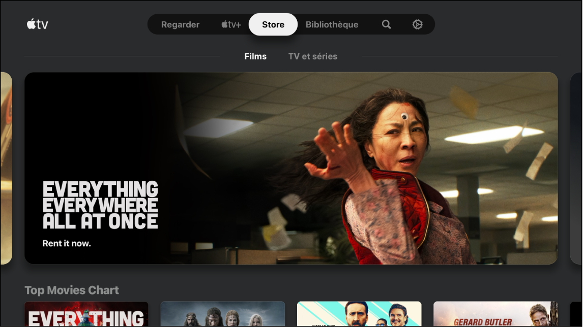 Écran affichant Store