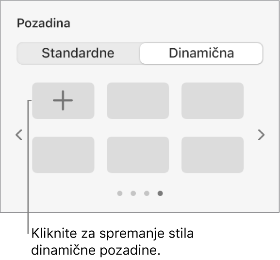 Tipka Dinamično odabrana u odjeljku Pozadina rubnog stupca Formatiraj s prikazanom tipkom Dodaj stil.