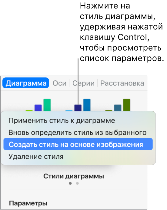 Контекстное меню стиля диаграммы.