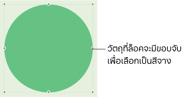 วัตถุที่ล็อคไว้ที่มีขอบจับเพื่อเลือกที่ถูกทำให้จางลง