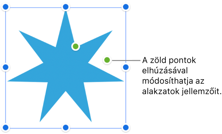 Alakzat a kijelölő fogókkal.