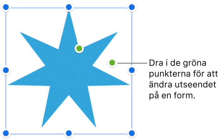 En form med markeringshandtag.