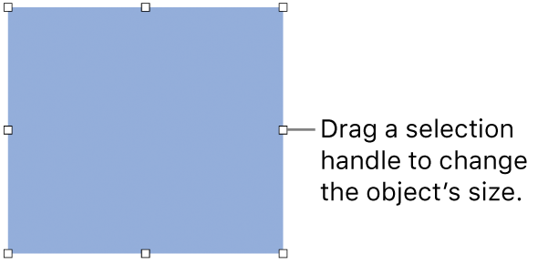 An object with white squares on its border to change the size of the object.