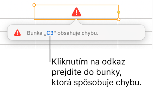 Odkaz na chybu v bunke.