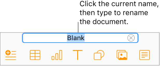 The document name, Blank, selected at the top of the document.