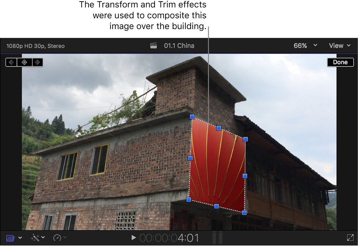 The viewer showing a composited image