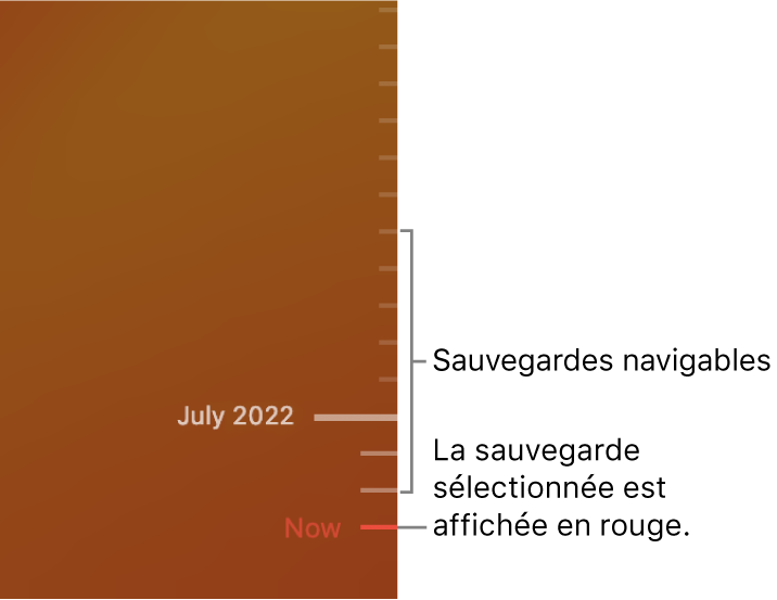 Chronologie de sauvegarde Time Machine.