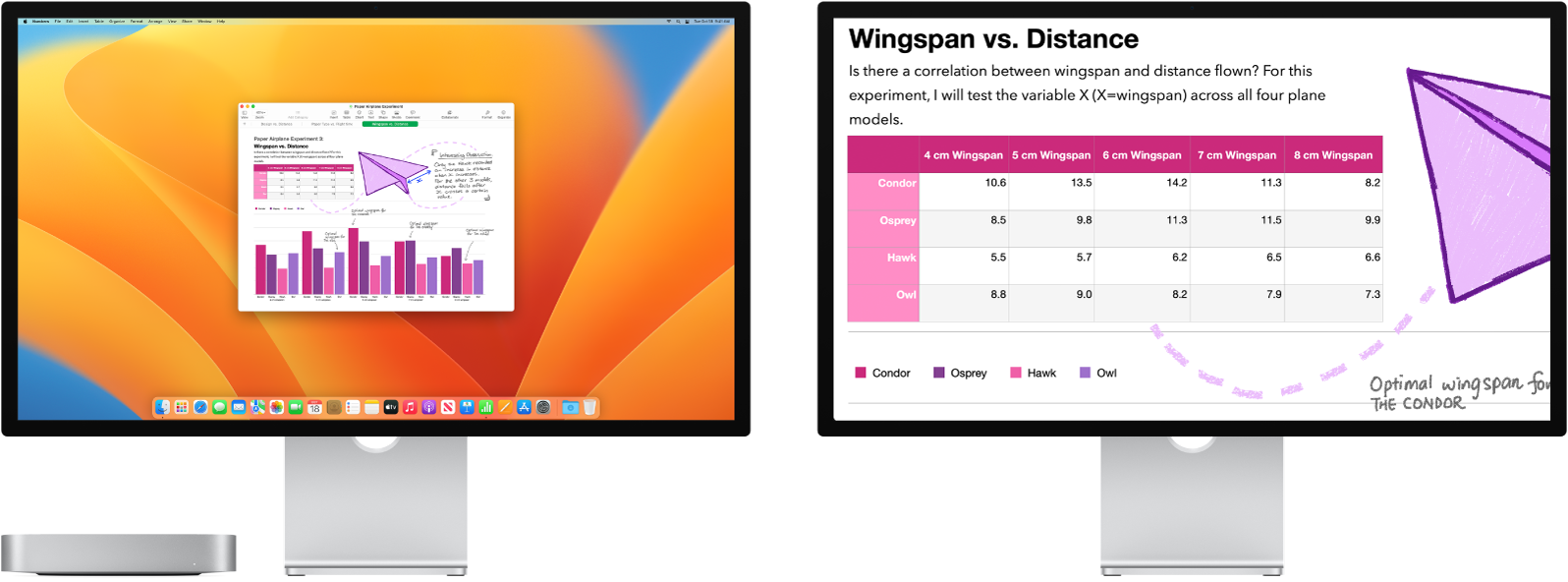 Funkcija Zoom Display je dejavna na sekundarnem zaslonu, velikost zaslona pa ostaja enaka na levem zaslonu.