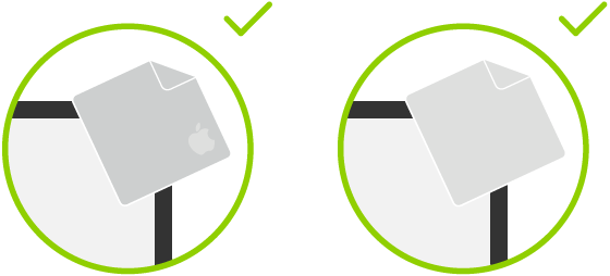 兩張影像顯示可用來清潔標準玻璃顯示器的兩種擦拭布類型。
