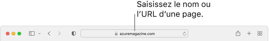 Le champ de recherche intelligente situé au milieu de la barre d’outils de Safari.