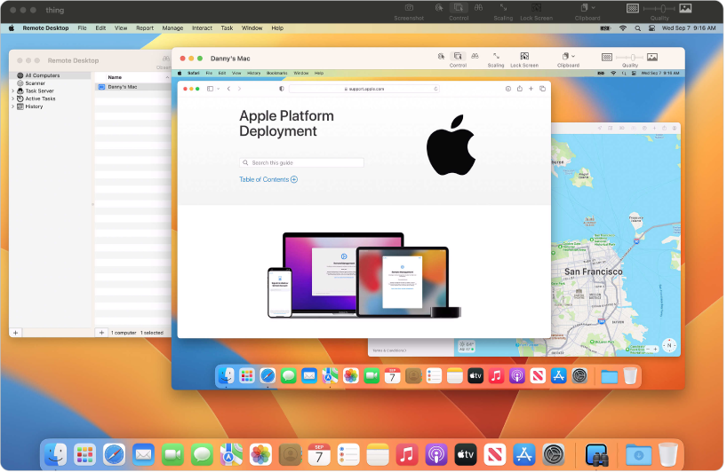 Mac are desktop la distanță?