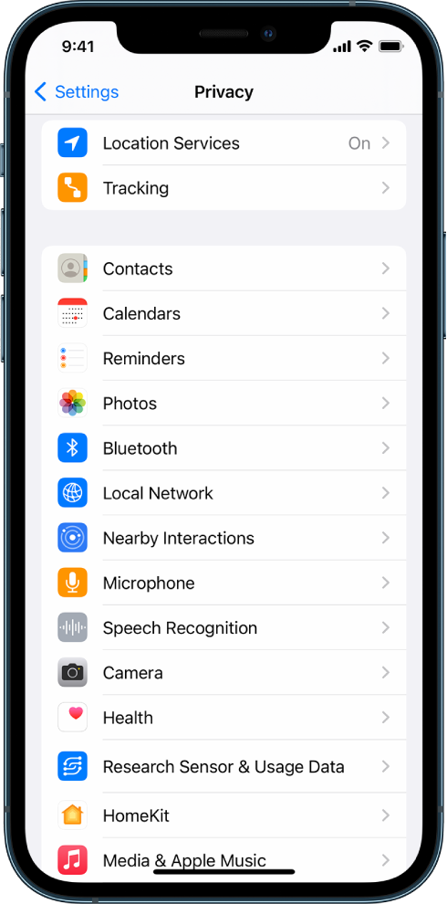 iPhone privacy and security settings