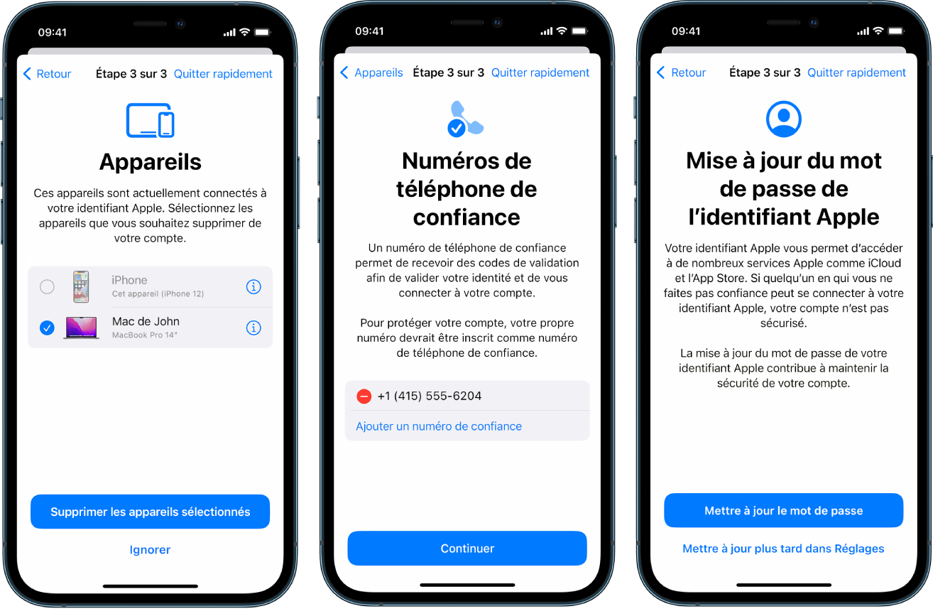 Arrêter le partage avec des personnes et des apps via Contrôle de