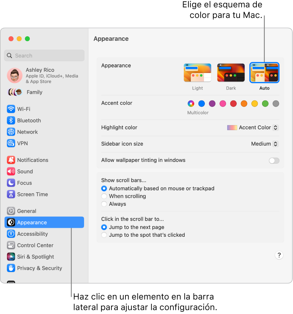 La ventana de Configuración del Sistema.