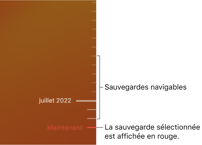 Chronologie de sauvegarde Time Machine.