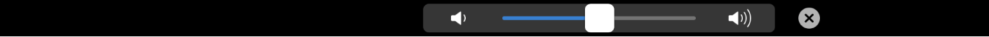 Touch Bar d’iMovie affichant le curseur de volume.