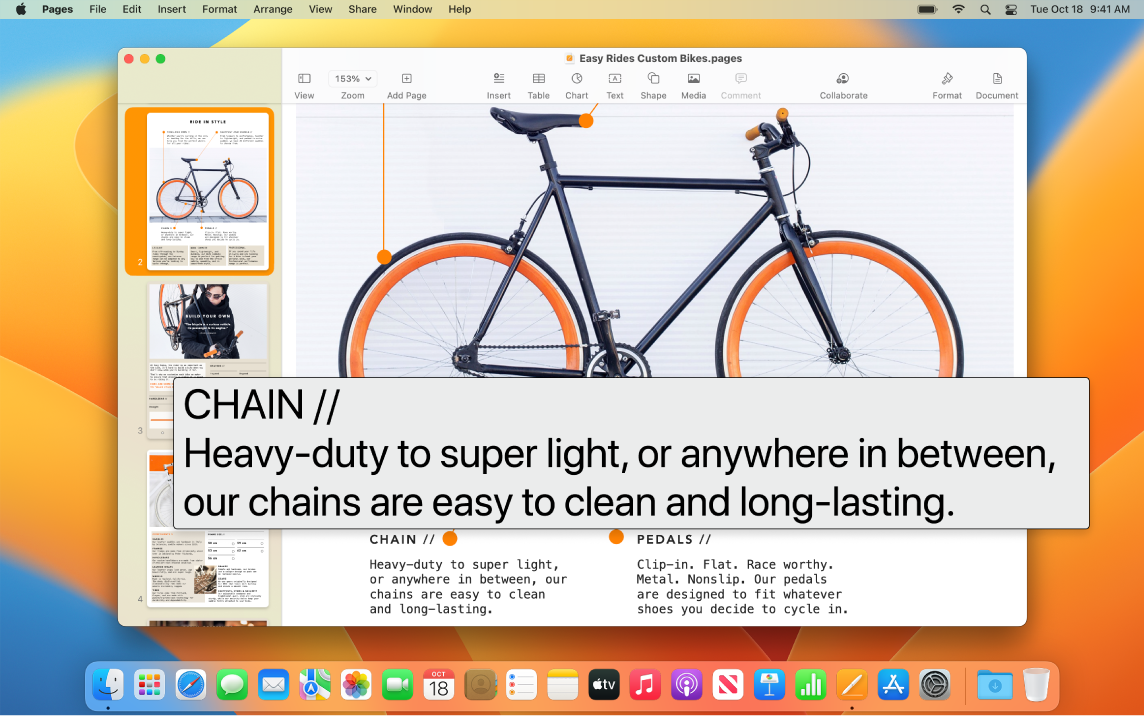 Функцията Hover Text (Задържане на мишката над текст) е активирана и показва уголемен текст в нов прозорец.