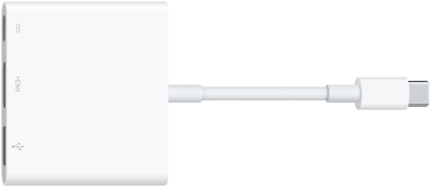 De digitale AV-multipoortadapter met USB-C-aansluiting.