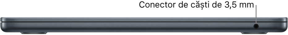 Vizualizare a părții din dreapta a MacBook Air-ului, o explicație pentru mufa pentru căști de 3,5 mm.