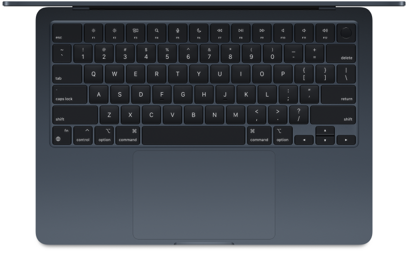 Ovansidan av MacBook Air.