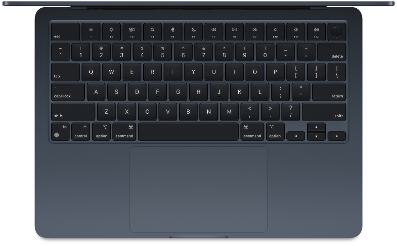 MacBook Air’in üstten görüntüsü.