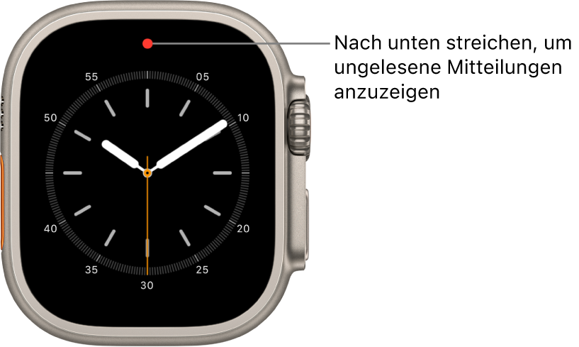 Apple Watch Roter Punkt Geht Nicht Weg Anzeigen von und Reagieren auf Mitteilungen auf der Apple Watch Ultra
