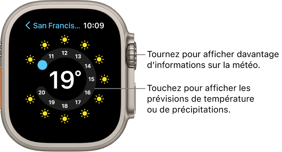 Consulter la météo sur l’Apple Watch Ultra - Assistance Apple (FR)