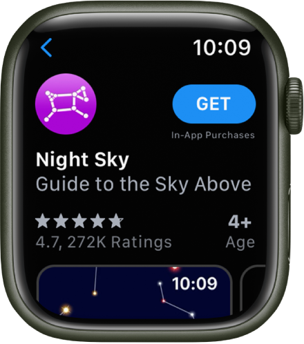 App Store se zobrazenou aplikací na Apple Watch