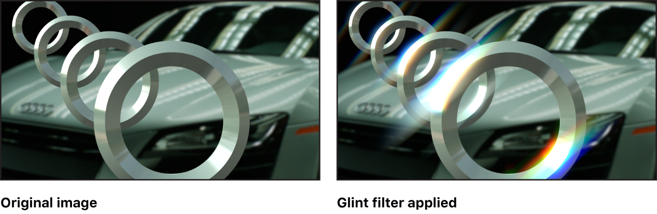 Canvas showing effect of Glint filter
