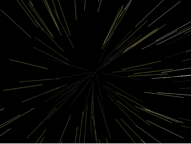 Canvas showing particle system with Show Particle As set to Lines