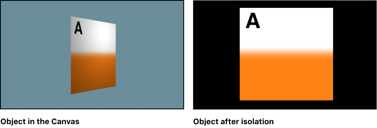 Canvas window showing isolated object