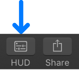 HUD button in the toolbar