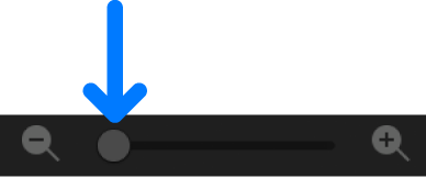 时间线中缩放/滚动控制下方的“缩放”滑块