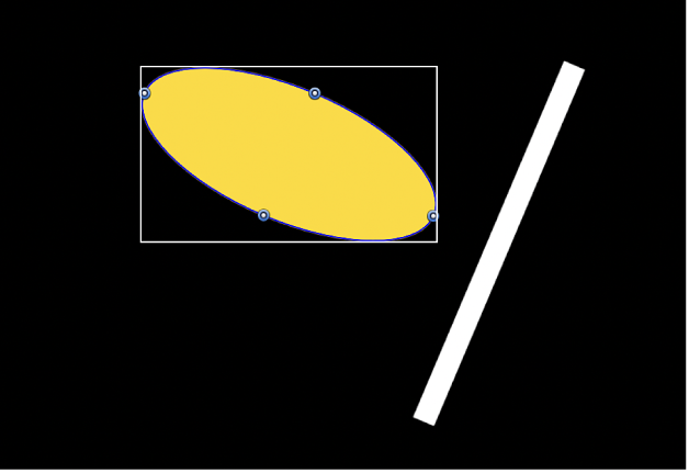 选定“使切线对齐”复选框后，画布会显示相同的两个对象