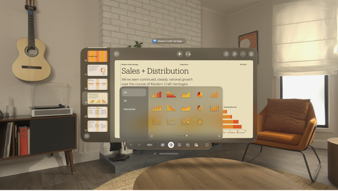 Add or delete a chart in Keynote on Apple Vision Pro Apple Support