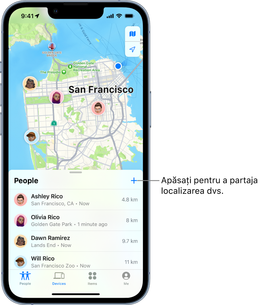 Smile specify needle Partajați‑vă localizarea în funcția Găsire pe iPhone - Apple Support (RO)
