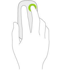 An illustration symbolizing a secondary click on the right side of the mouse.