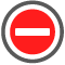 das Symbol „Straßensperrung“