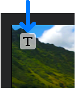 Az idővonalon megjelenő klip sarkában egy cím ikon látható.