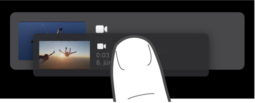 Klip v projekte s videomontážou je ťahaný a umiestnený navrch iného klipu.