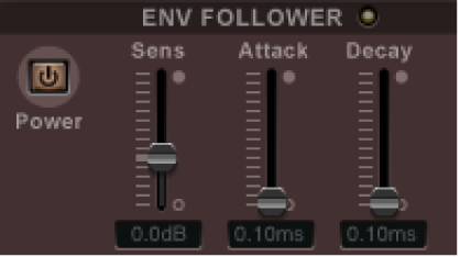 The Ringshifter Envelope Follower controls.