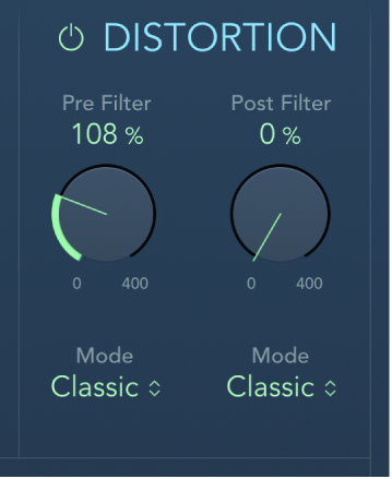 The AutoFilter Distortion controls.